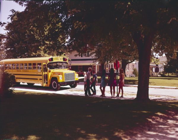 1975 Children with International Bus