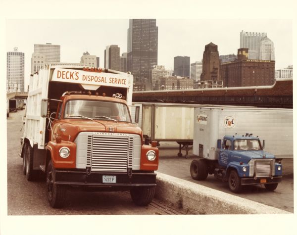1975 International Fleetstar truck outfitted with a garbage hauler