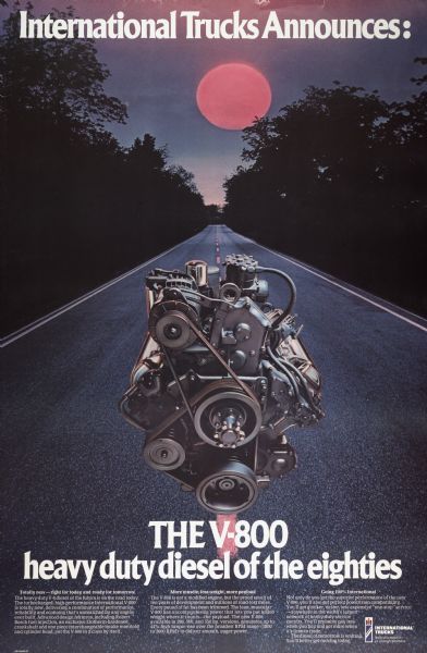 1975 International V-800 Engine Advertising Poster