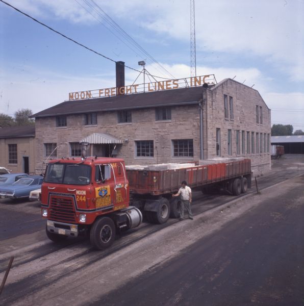 1976 International Truck with Trailer Containing Blocks of Stone