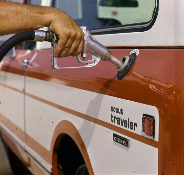 1977 Adding Fuel to Scout Diesel Traveler