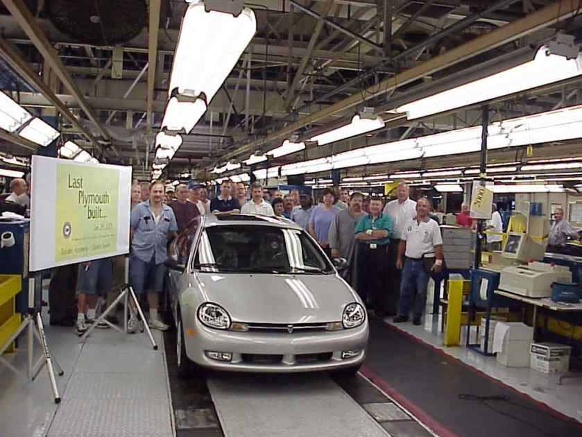 2001 Plymouth the last automobile built, 2001, Belvidere, IL, USA, a Neon