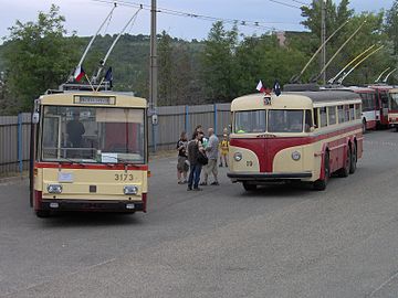 Škoda 14Tr i Tatra T400 у Технічному музеї Брно
