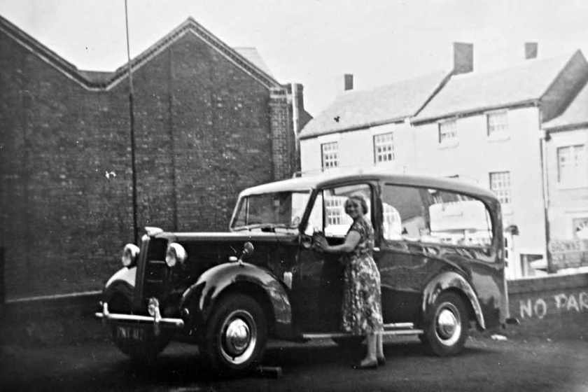 mary-brown-is-pictured-polishing-the-austin-hearse
