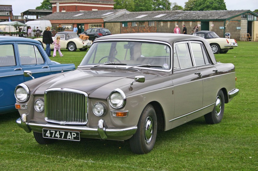 Vanden-Plas Princess 4-litre R was an amalgamation of the Princess 3-litre (Austin A110) body to the Rolls-Royce 3909cc FB60 engine.  Intended to be a "mini Bentley"  (Both Rolls-Royce and Bentley versions were prototyped), sales were slow.  From 1964 to 1968 only 6500 were sold, but 10% of projection.