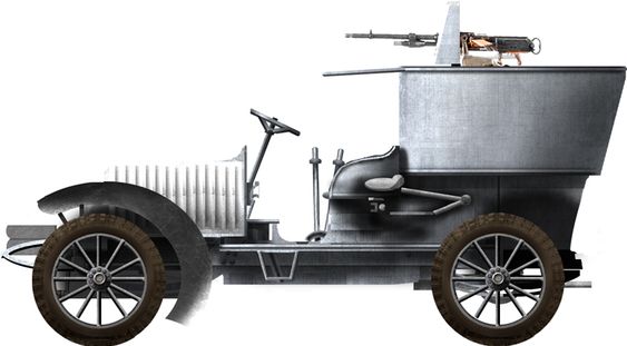1909 Hotchkiss with weapons and pantzer