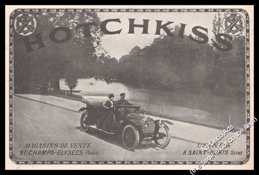 1913 Hotchkiss Classic Car Original French Advert Print Ad - U
