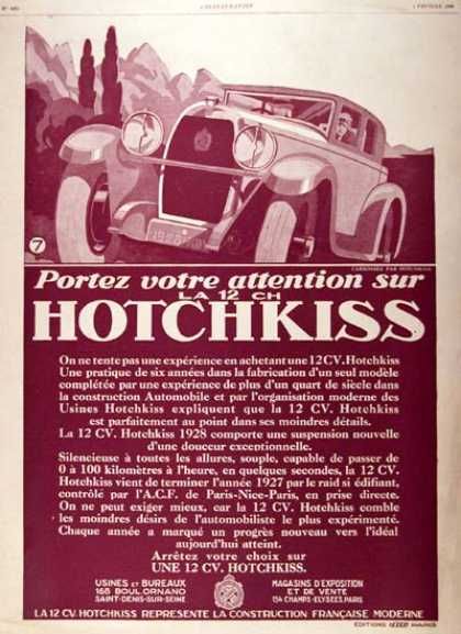 1928 Hotchkiss Sedan ad