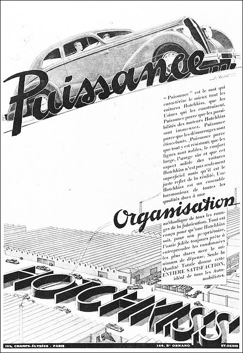 1938-1939 Hotsckiss Puissance Organisation