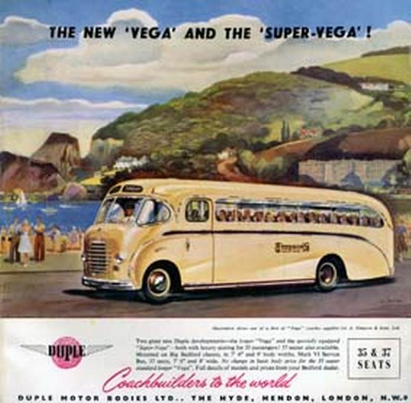 1952 Bedford Duple Vega Ad