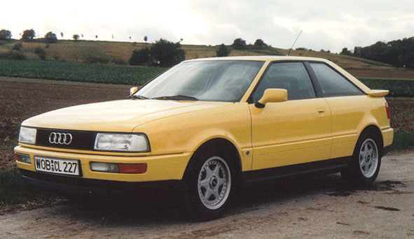1990 Audi Coupe in ginstergelb