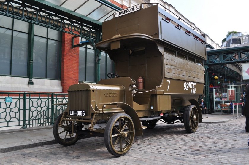 1914 AEC LGOC B-Type B2737 LH8186 now in wartime livery, London Transport Museum