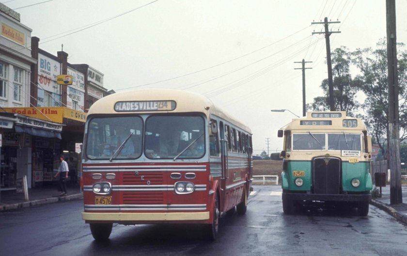 1952 AEC Regal and REO bus to Gladesville 234