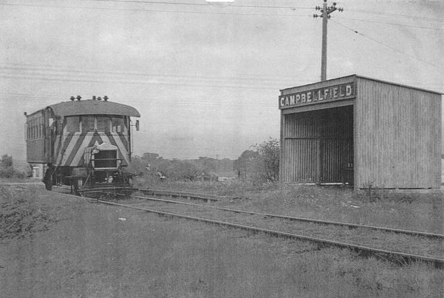 1954 AEC rail motor approaches Campbellfield