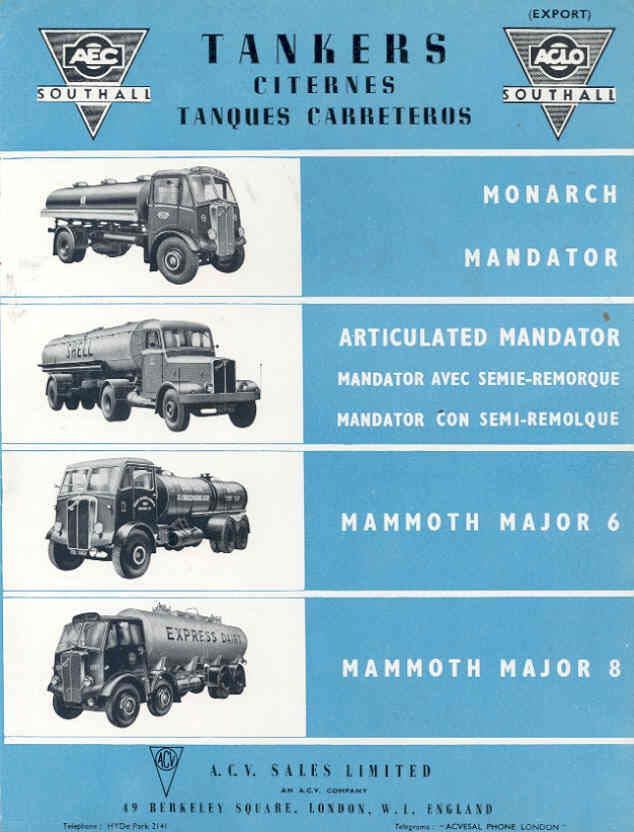 1955 AEC Southall Monarch Mandator Tank Truck Brochure wk1569