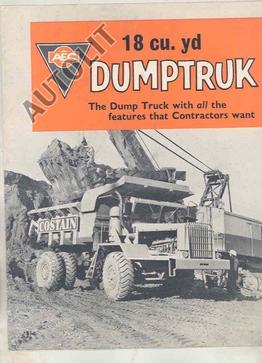 1962 AEC 18 Cubic Yard Construction Dump Truck Brochure