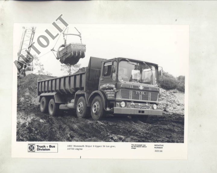 1968 AEC Major 30 Ton Construction Dump Truck ORIGINAL Factory Photo