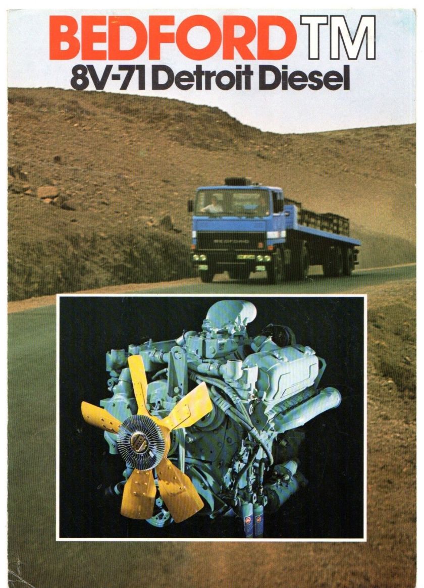 1976-77 Bedford TM 8V-71 Detroit Diesel UK Market Foldout Sales Brochure