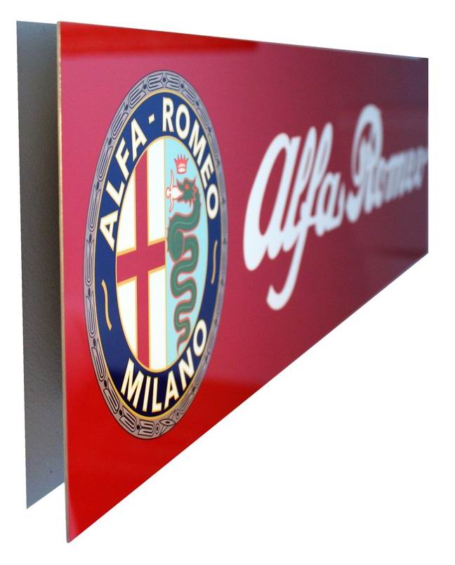 Alfa Romeo Emblem Metal Sign, Banner Style