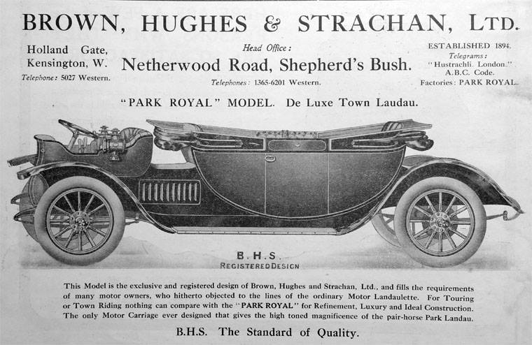 Brown, Hughes and Strachan Ltd Park Royal Model De Luxe Town Landau. BHS The Standard of Quality
